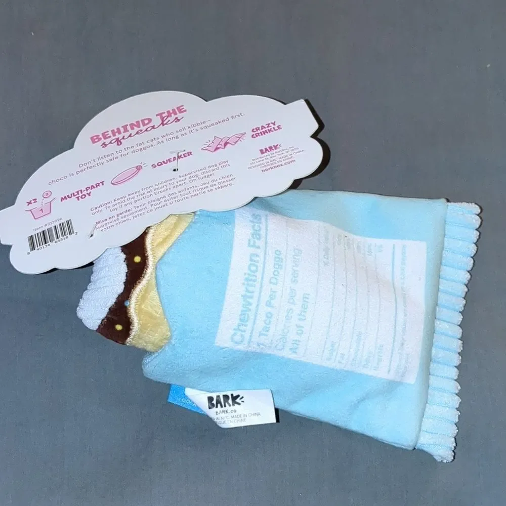 3 pc BARK Dog Toy Snack Themed Set - BENEFITS SENIOR DOG RESCUE